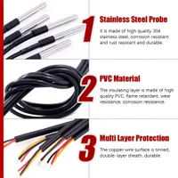 Hilitchi 3m/9.8ft Waterproof Temperature Sensors Digital Temp Probe (Pack of 5pcs) — фото 4