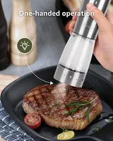 Набір електричних млинів для солі та перцю з базою зарядки, Регульований помел, LED підсвічування — фото 3