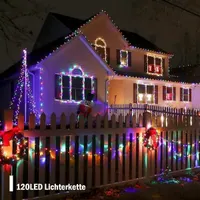 Гірлянда вулична/домашня "Кульки" 12 метрів (120 LED), 8 режимів, IP44, Тепле біле — фото 3