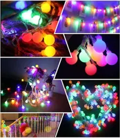 Lichtsnoer 12m 120 leds 8 modi bolvormige lichtketting voor buiten/binnen met stekker - feestdecoratie kinderkamer balkon kerstverlichting — фото 6