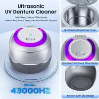 Ultrasonic Retainer Cleaner Machine for Denture: 43000Hz Portable Night Guard Cleaner (Grey) — фото 4