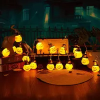 Гірлянда "Гарбузи" на Хелловін (20 LED, 3 метри), На батарейках, Миготлива — фото 4