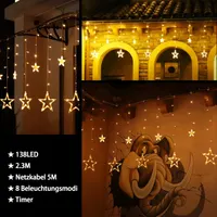 Гірлянда-штора "Зорепад" (12 зірок, 138 LED), 2.5 метри, Тепле біле, 8 режимів — фото 6