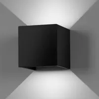 Настінний вуличний LED світильник Куб 12W, регульований промінь, IP65, чорний — фото 3