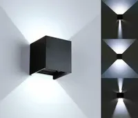 Partenopea Utenli® LED Cube 12W, влагозащ. уличный/внутр. настенный светильник, алюминий, рег. угол света, черный, 6500K — фото 2
