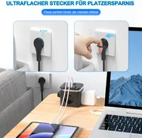 Мережевий фільтр-куб 7-в-1 (3 розетки + 2 USB-A + 2 USB-C), 2 метри, Плоска вилка — фото 6