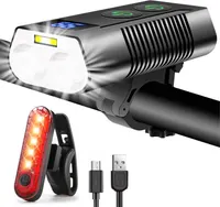 Велофара передня + задня REHKITTZ 3300Lm (Power Bank 5000mAh), Дисплей, USB — фото 2