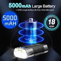 Велофара передняя + задняя REHKITTZ 3300Lm (Power Bank 5000mAh), Дисплей, USB — фото 5