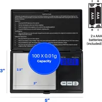 Smart Weigh Digital Pocket Gram Scale,100g x 0.01g Digital Gram Scale, Jewelry Scale, Food Scale, Kitchen Scale Black, Battery Included — фото 3