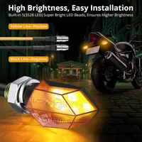Поворотники для мотоцикла LED (Набір 4 шт), Універсальні M8, Янтарне світло, E-Mark — фото 3