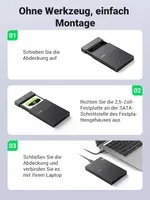 Зовнішня кишеня для HDD/SSD 2.5" UGREEN USB-C 3.1 Gen 2 (6Gbps), Прозорий/Чорний — фото 3