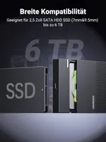 Зовнішня кишеня для HDD/SSD 2.5" UGREEN USB-C 3.1 Gen 2 (6Gbps), Прозорий/Чорний — фото 4