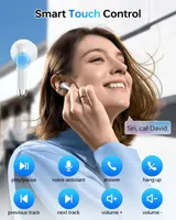 Бездротові навушники Bluetooth 5.3 (TWS) з LED дисплеєм, IPX7, 40г роботи, Білі — фото 5