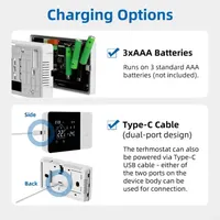 Розумний термостат для газового котла (Wi-Fi / Tuya), На батарейках/USB, Alexa/Google — фото 8