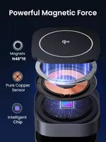 Магнітна зарядна станція UGREEN MagFlow Qi2 2-в-1 (Складна), 15W, Для iPhone/AirPods, Сіра — фото 8
