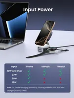 Магнитная зарядная станция UGREEN MagFlow Qi2 2-в-1 (Складная), 15W, Для iPhone/AirPods, Серая — фото 3