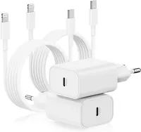 Зарядний пристрій USB-C 20W + Кабель Lightning (Комплект 2 шт), Для iPhone 11-14
