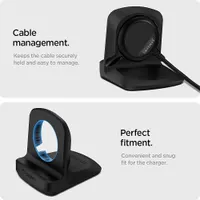 Підставка-докс для Samsung Galaxy Watch 6/5/4/3/Active, Spigen S352 Night Stand, Чорна