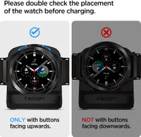 Підставка-докс для Samsung Galaxy Watch 6/5/4/3/Active, Spigen S352 Night Stand, Чорна — фото 7