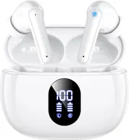 Беспроводные наушники Bluetooth TWS (ENC Микрофон), Глубокий бас, 48ч, Белые — фото 4