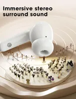 Беспроводные наушники Bluetooth TWS (ENC Микрофон), Глубокий бас, 48ч, Белые — фото 6