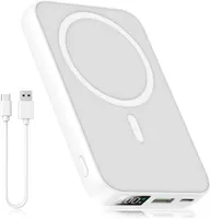 Магнитный Power Bank ISIX 10000mAh (MagSafe), PD 20W + QC 22.5W, Белый