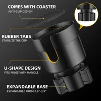 TYKOR Car Cup Holder Expander, Cup Holder Expander for Cars with Expandable Base, Fits Large Drink Bottles 0.5-1.4 L (7-10.5 CM) — фото 5