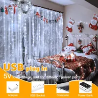 Гірлянда-штора Ollny 3x3 метри (300 LED), USB, Холодне біле, Пульт + Таймер — фото 6