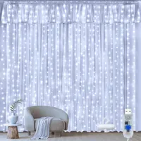 Гирлянда-штора Ollny 3x3 метра (300 LED), USB, Холодный белый, Пульт + Таймер