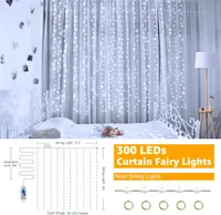 Гирлянда-штора Ollny 3x3 метра (300 LED), USB, Холодный белый, Пульт + Таймер — фото 4