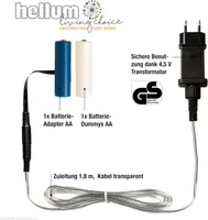 Адаптер живлення замість батарейок AA (2 шт -> Мережа 220В), Hellum, Battery Eliminator — фото 3