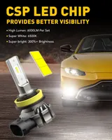 Автолампы LED AUXITO H8 / H11 / H16 (ПТФ/ДХО), 6500K Белый, Без кулера, Набор 2 шт — фото 4