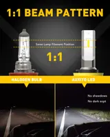 Автолампи LED AUXITO H8/H11/H16 (ПТФ/ДХВ), 6500K Білий, Без кулера, Набір 2 шт