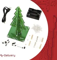 Радиоконструктор "3D Елка" для пайки (DIY Kit), 7 цветов LED, Обучающий набор — фото 8