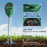 Soil Tester, 3-in-1 Plant Moisture Meter Light and PH Tester for Home, Garden, Lawn, Farm, Indoor and Outdoor Use, Promote Plants Healthy Growth — фото 3