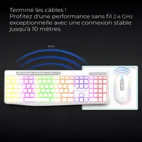 Бездротовий комплект Клавіатура + Миша AD Advance (RGB підсвічування), Тихий, Перезаряджуваний — фото 2