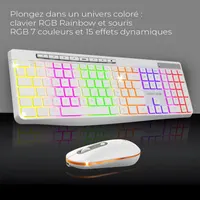 Бездротовий комплект Клавіатура + Миша AD Advance (RGB підсвічування), Тихий, Перезаряджуваний — фото 9