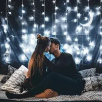 Гірлянда-штора вулична/домашня 3x3 метри (300 LED), Холодне біле, Що з'єднується — фото 2