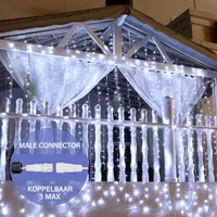 Гірлянда-штора вулична/домашня 3x3 метри (300 LED), Холодне біле, Що з'єднується — фото 4