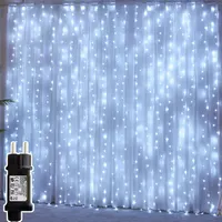 Гірлянда-штора вулична/домашня 3x3 метри (300 LED), Холодне біле, Що з'єднується — фото 6