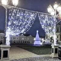 Гирлянда-штора уличная/домашняя 3x3 метра (300 LED), Холодный белый, Соединяемая — фото 3