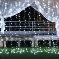 Гирлянда-штора уличная/домашняя 3x3 метра (300 LED), Холодный белый, Соединяемая — фото 5