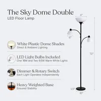 Торшер Brightech Sky Dome Double (3 лампи), Димований LED, Чорний — фото 5