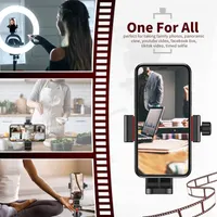 Держатель для смартфона на штатив Lammcou 360° с Cold Shoe, универсальный адаптер 1/4”, белый — фото 4