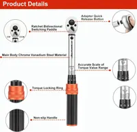 ATsafepro Bicycle Torque Wrench Set 5-25 Nm, 1/4 Inch Drive Click Torque Wrench Set with Dual Direction Adjustable 72 Tooth for Bike and Motorcycle Maintenance — фото 8