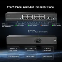 PoE коммутатор 19 портов (16xPoE+ 100Mb, 2xGigabit, 1xSFP), 300W, Binardat — фото 6