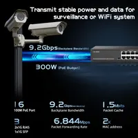 PoE комутатор 19 портів (16xPoE+ 100Mb, 2xGigabit, 1xSFP), 300W, Binardat — фото 4