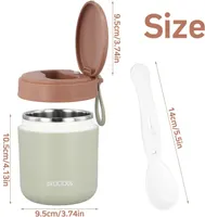 Дитячий термос для їжі (ланч-бокс) 430 мл, нержавіюча сталь, складана ложка — фото 8