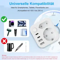 Адаптер для подорожей (UK Adapter): Європа -> Великобританія, 4 USB (2xType-C), Білий — фото 2