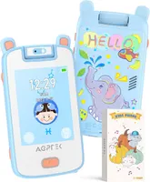 AGPTEK Children's Telephone, Smartphone Toy Touch Screen with 32 GB TF Card, Camera, Learning Device 3-7 Years, Gifts, Blue